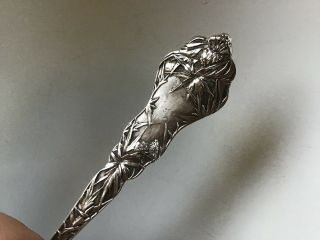 Rare Paye Baker P&b Sterling Silver Thistle Floral Tea Spoon Blowing In The Wind