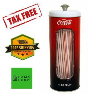 Coke Holder Tin Straws 50 Pack 2019 Version Coca Cola Collectible Storage Party