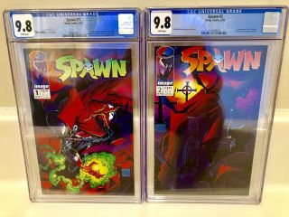 Spawn 1 & 2 Cgc 9.  8 First Appearance Of Spawn/violator White Pages