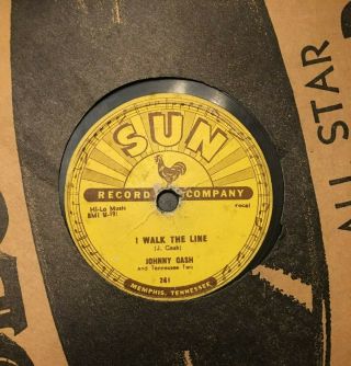SUN 241 JOHNNY CASH Get Rhythm/I walk the Line 78 RPM RECORD V - 2