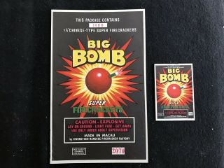 Big Bomb Brick Firecracker Label 20/70 Macua (16’s Label)