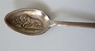 Vintage Advertising Silver Spoon Boucherer Watches Lucerne Lion In Bowl Souvenir