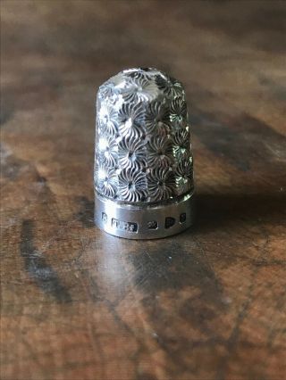 Victorian Solid Silver Thimble - Turner Brothers,  Birmingham,  1893