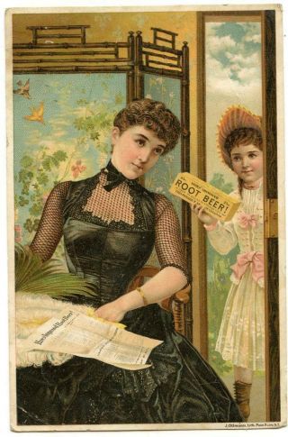 Hires Rootbeer Root Beer Soda Sparland Il Advertising Victorian Trade Card