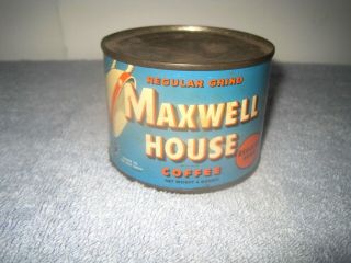 Vintage Miniature 4 Oz.  Tiny Maxwell House Coffee Tin Can.  Never Opened & Empty