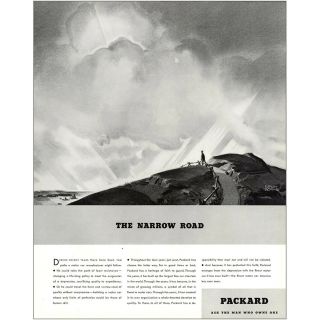 1934 Packard: The Narrow Road Vintage Print Ad