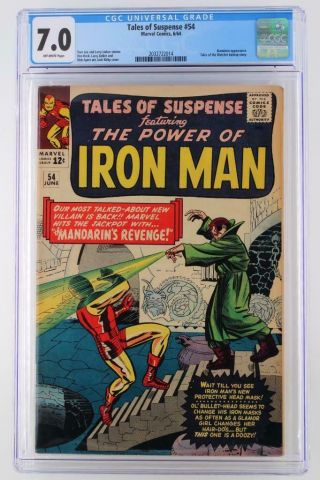 Tales Of Suspense 54 - Cgc 7.  0 Fn/vf - Marvel 1964 - Iron Man - Mandarin App