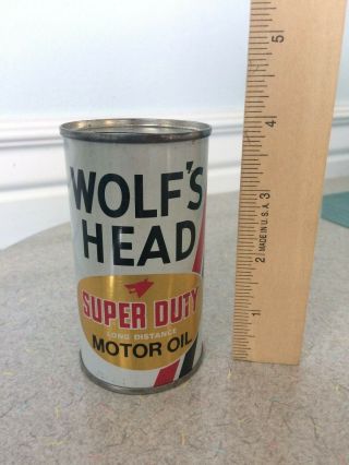 Vintage Tin Oil Can Bank Miniature 3 3/4 Inches Tall Wolf 