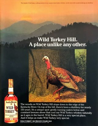 1984 Bird At Wild Turkey Hill Art By Ken Davies Wild Turkey Bourbon Print Ad