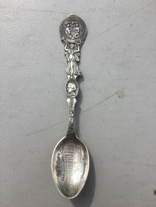 Ayp Expo Silver Plated 6 " Forestry Building Souvenir Spoon