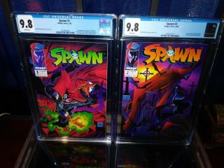 Spawn 1 & 2 Cgc 9.  8 Nm/mt First Appearance Of Spawn/violator White Pages
