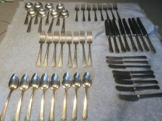 Vintage Deauville By Community Plate Silver Plate Flatware Service For 8