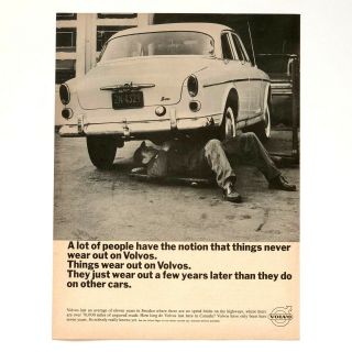 1965 Volvo Advertisement Mechanic Things Wear Out Car Photo Vintage Print Ad