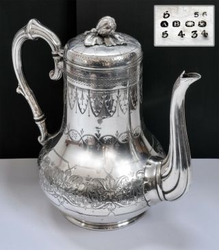 Stunning Antique Silverplate Coffee Pot By Atkin Brothers With Fruit Final.  1.  5l