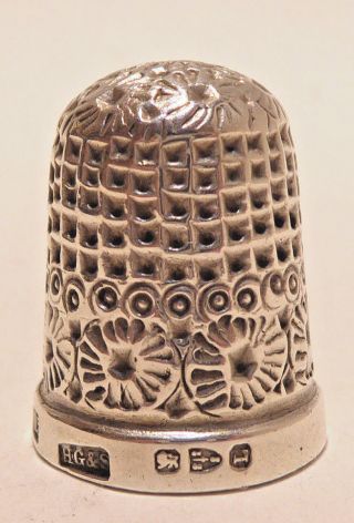 Antique Sterling Silver English Thimble By Henry Griffith & Sons 1894