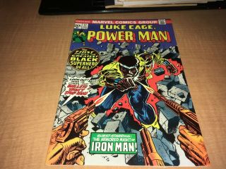 Luke Cage Power Man 1974 Marvel Comic Book 17 0fg1 Iron Man