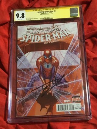 Cgc Ss 9.  8 Spider - Man 2 Alex Ross Art Signed Tom Holland Far From Home