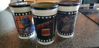 3x 1993 Last Action Hero Burger King Motion Cups 2 - Big Mistake 1 - Iced that one. 2