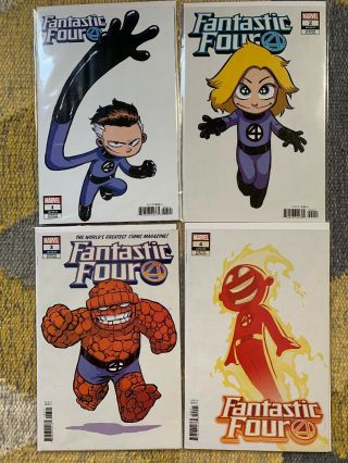 Fantastic Four 1,  2,  3,  4 (2018) Skottie Young Variant Covers (dan Slott)