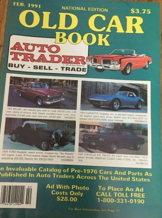 Old Car Book Auto Trader February 1991 Issue