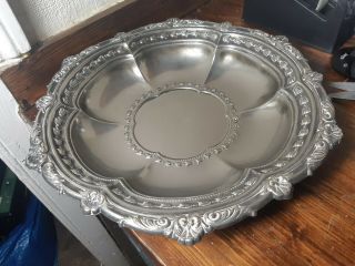 Vintage Silver Plated Bowl By Falstaff 13 Inches Diameter Large Shelf K