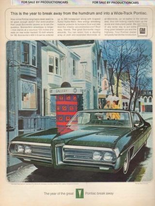 1969 Pontiac Bonneville - Winter - Classic 10x13 Vintage Advertisement Ad Lg18