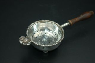 Vintage Silver Plated Tea Strainer With Stand / Bowl