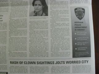 Batman The Dark Knight Gotham Times City At War Newspaper Promo Item 5