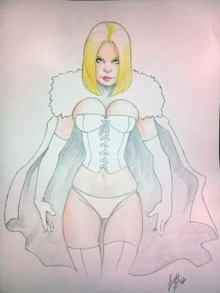 Emma Frost X - Men By Lucas Silva - Art Pinup Drawing
