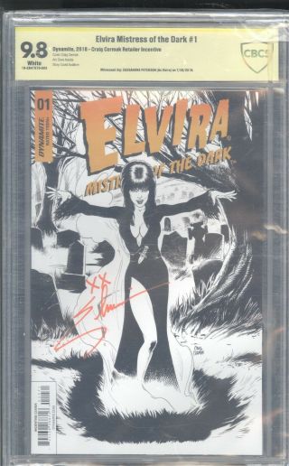 Elvira Mistress Of The Dark 1 Cermak Variant Cbcs 9.  8 Signed Elvira