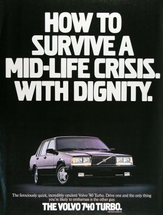 1989 Volvo 740 Turbo Sedan Vintage Ad Rare Cdn Ad