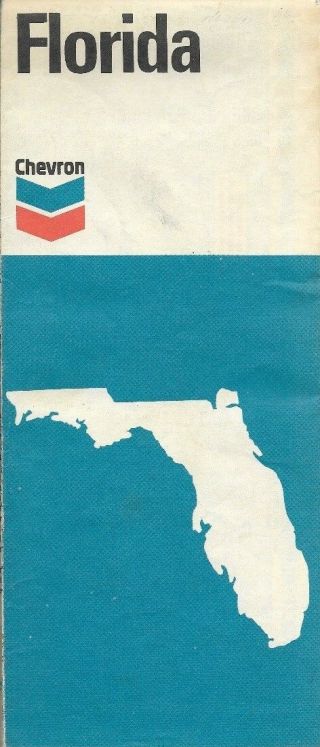 1974 Chevron Road Map Florida Miami Orlando Jacksonville St.  Augustine Key West