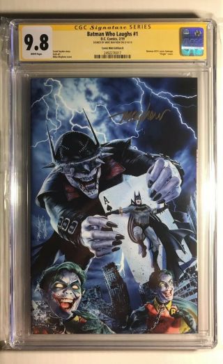 Batman Who Laughs 1 Virgin Variant Cover B Cgc Ss 9.  8 (signed By Mike Mayhew)