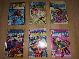 6 Vintage 80s Iron Man Comics 6,  154,  168,  169,  170,  171