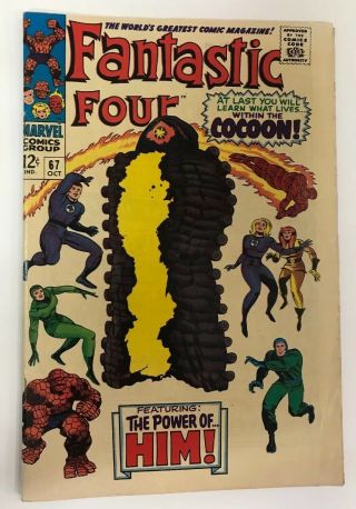 The Fantastic Four 67 Marvel Comics 1967 Jack Kirby Fn,  1st Warlock App.  (him)