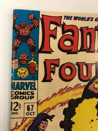 The Fantastic Four 67 Marvel Comics 1967 Jack Kirby FN,  1st Warlock App.  (Him) 2