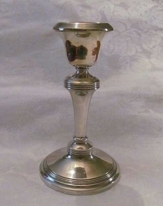 Lovely Antique English Sterling Silver Candlestick Holder