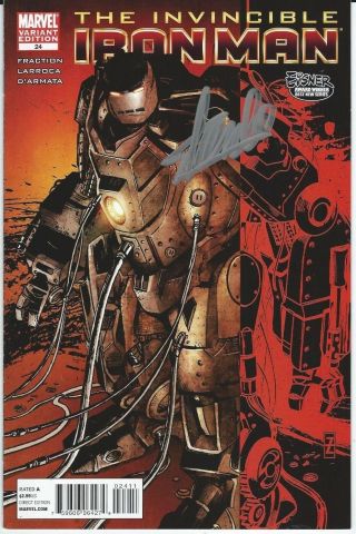 Marvel Invincible Iron Man 24 1:patrick Zircher Variant Signed Stan Lee W/