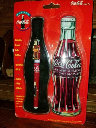 1996 Nip Coca Cola Ceramic Roller Ball Pen Refillable 0.  7mm In Collector 