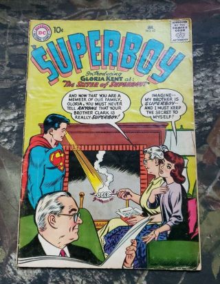 Superboy 62 Jan 1958 Comics Book Appearance Of Gloria Kent