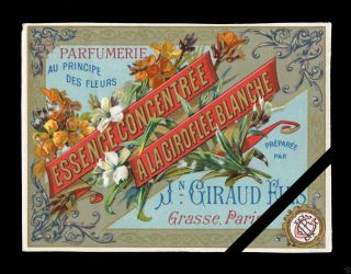 Antique French Perfume Label: Vintage J.  Giraud Fils Early 1900 