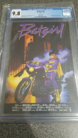 Batgirl 40 Cgc 9.  8 Prince Purple Rain Movie Poster Homage Variant Cover 2015