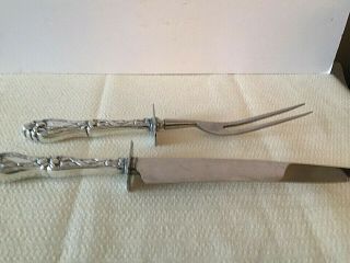 Frank Whiting Lily Pattern Sterling Silver Carving Set