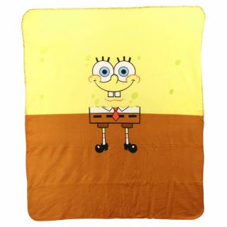 Spongebob Square Pants Half Half Fleece Blanket Throw