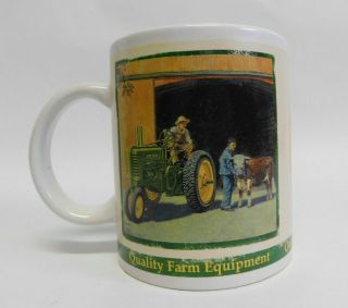 John Deere Tractor Mug Vintage John Deere Collectable Coffee Cup 3 1/2 " Tall S3
