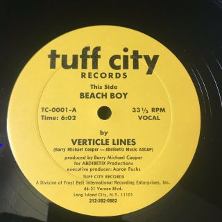 Verticle Lines “beach Boy” 12” Tuff City Rare Funk Boogie Soul