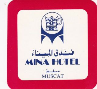 Oman Muscat Mina Hotel Vintage Luggage Label Lbl0700