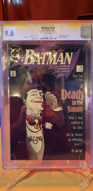 Batman 429 A Death In The Family Cgc 9.  6 Signed By Mike Mignola