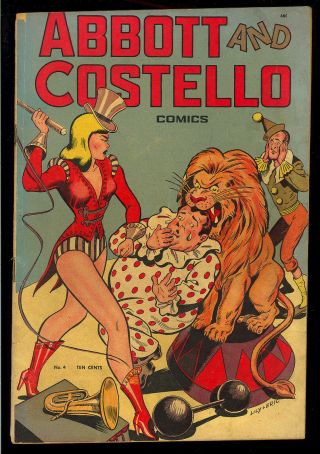 Abbott And Costello Comics 4 Good Girl Cover Golden Age St.  John 1948 Vg -
