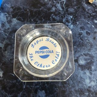 Vintage Pepsi Glass Ashtray